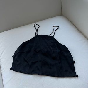 Zara satin halter criss cross top